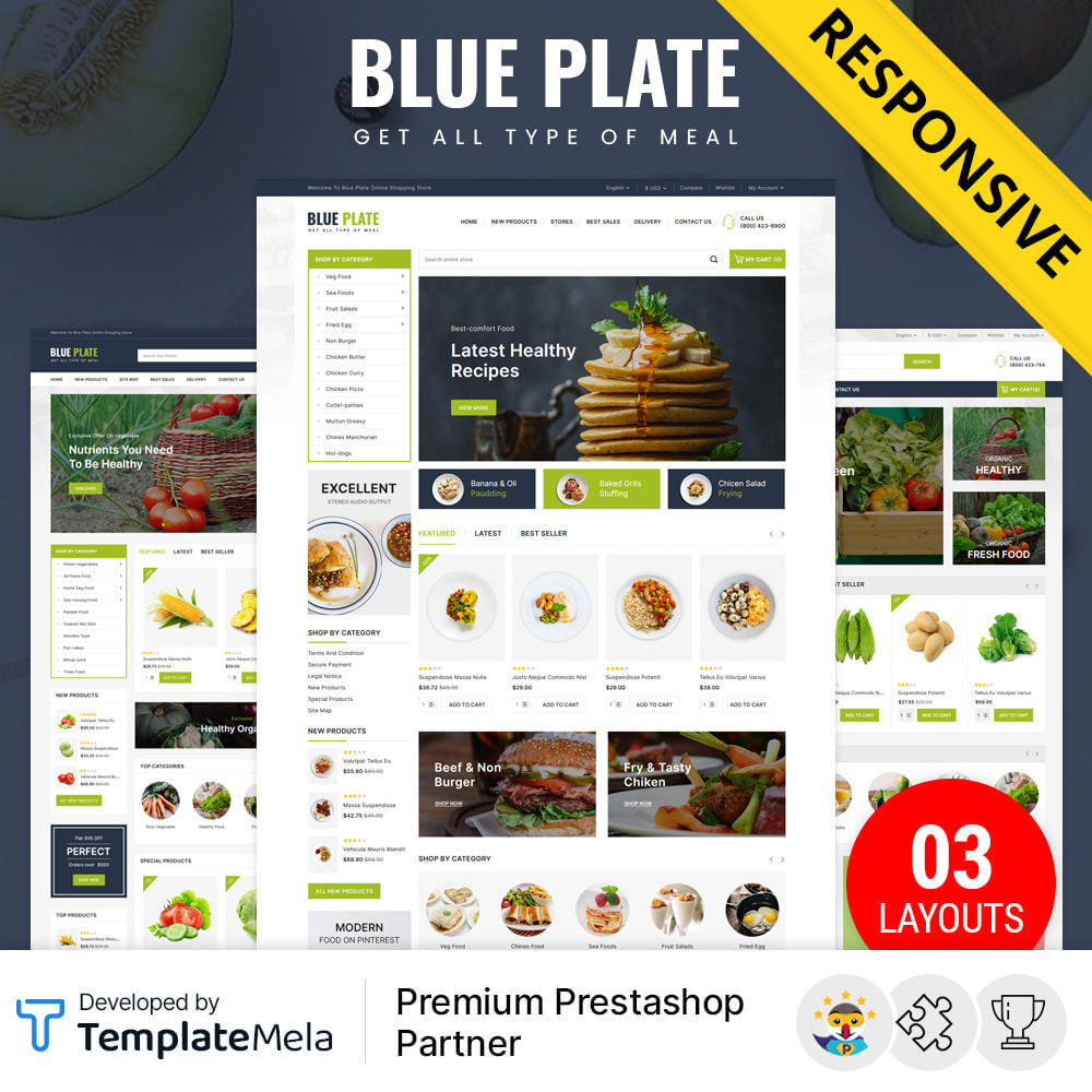 Blue Plate - Food, Vegetable & Fruit Store